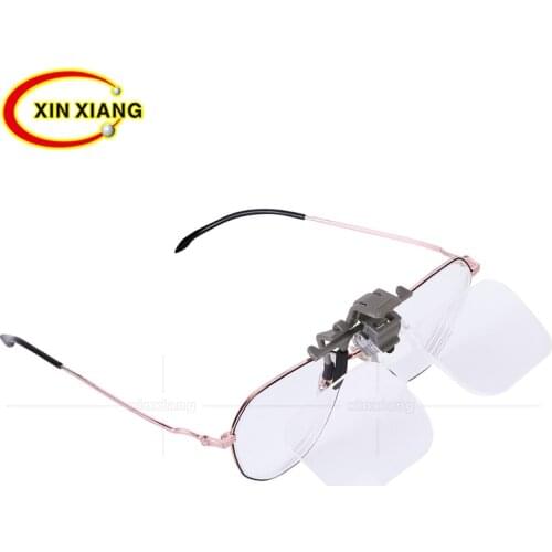 Head-mounted clip Glasses Magnifier 2X Magnifying Glass Eyewear Magnifier Reading Newspaper Jewelry Loupe Elderly People Lupe