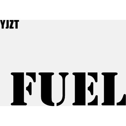 YJZT 12.7CM*3.7CM CAR STICKER FUNNY VINYL DECAL FUEL Black/Silver C3-0735