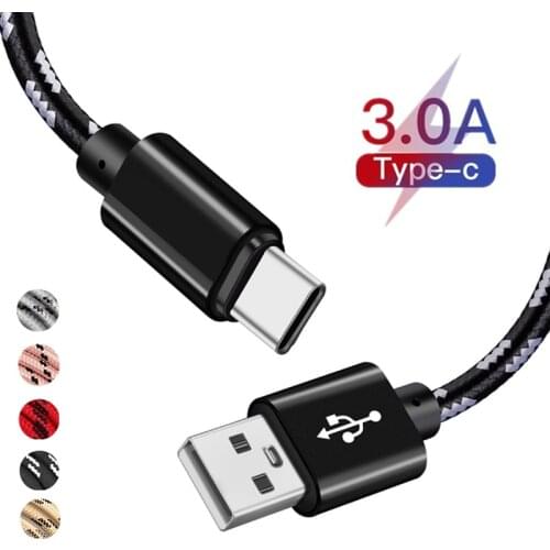 Type C Charger 2m 3M Long USB qucik charger Wire USB C For Xiaomi Mi10 Mi9 Redmi 9A 9C Samsung Galaxy M31 M21 M11 A51 A31 S20 S9