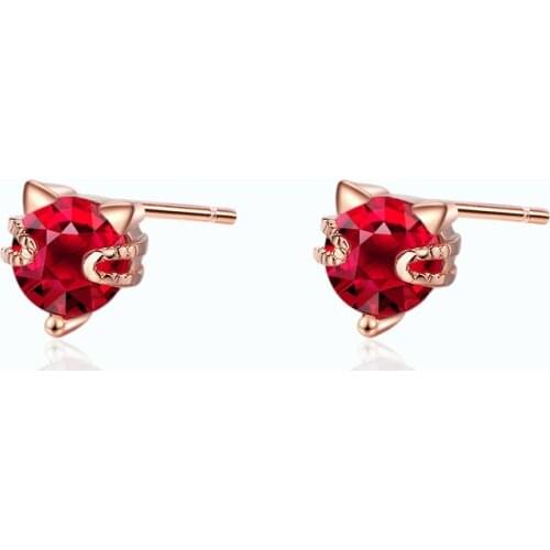 Everoyal Charm Silver 925 Girls Stud Earrings Jewelry Female Fashion Crystal Black Earrings Accessories For Women Party Bijou