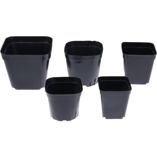 10 Pcs Gardening Plastic Black Color Flower Pots Planters Creative Small Square for Succulent plants vegetable