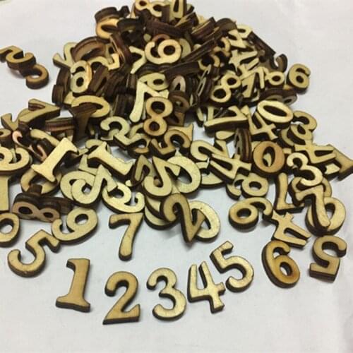 100pcs 15mm Mixed 0-9 Letter&alphabet Natural wooden Scrapbooking Carft for decoration