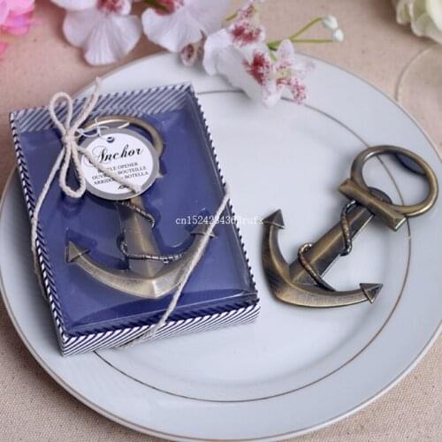 100pcs Anchor Shaped Beer Bottle Opener Creative Gift for Wedding Birthday Gift Wine Opener Cooking Tools Party Favor