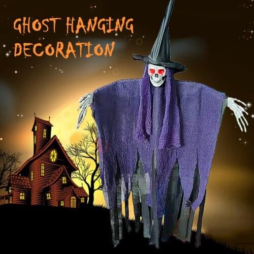 105cm Ghost Skull Hanging Haunted House Decorations Scary Creepy Home Horror Props Halloween Party Pendant Home Door