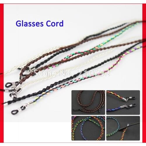 Free Shipping 20pc Fashion PU Nylon Eyeglasses Cord Glasses Anti Slip Chain Holder Black White Brown Colorful