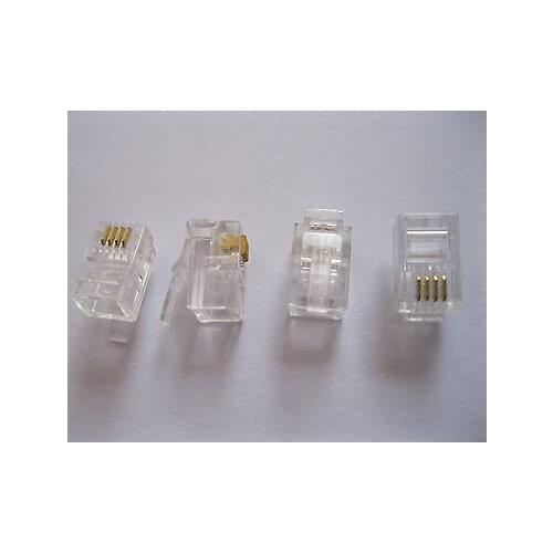 500 pcs 4P4C Modular Plug Telephone Connector