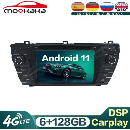 For Toyota Corolla 2013 - 2016 Android 11 6G +128GB Car Multimedia DVD Player GPS Navigation Audio Stereo Head Unit Carplay DSP