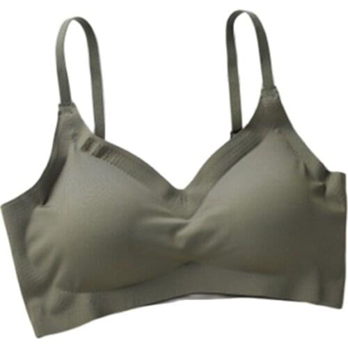 Seamless One Piece Underwear For Women Girls 70-85 A B C V-neck Bra Wire Free Comfortable Sleep Bras Daily S M L XL 7 Colors