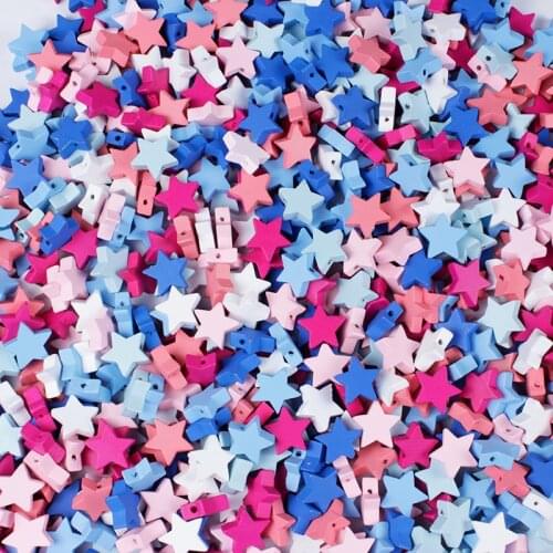 20-100Pcs/lot 7 Colors Wooden Beads Star Shape Loose Spacer Beads for Diy Jewelry Making Hand Made Crafts Accecories