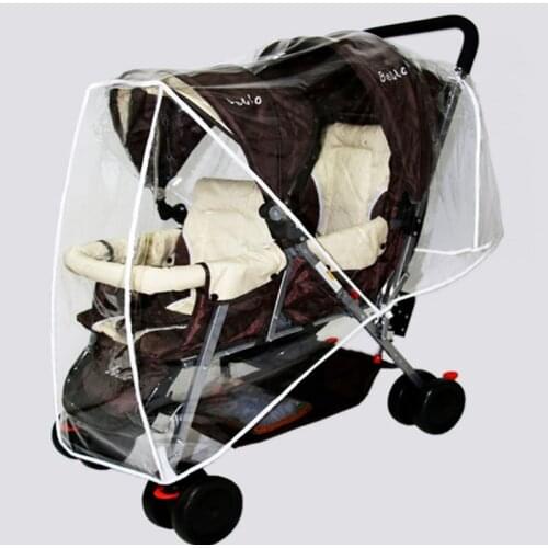 Baby Pushchairs Rain Cover Infant Stroller Raincoat for Twins Clear Stroller Raincoat Wind Dust Shield Stroller Accessories