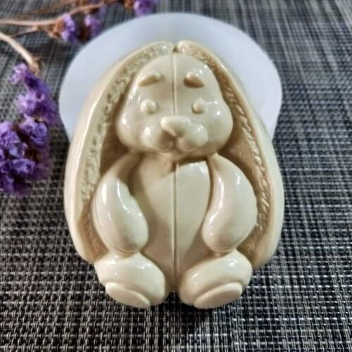 DW0134 PRZY 3d Animals Cute Rabbit Silicone Mold Soap Mould Handmade Soap Making Molds Candle Silicone Bunny Mold Resin Clay