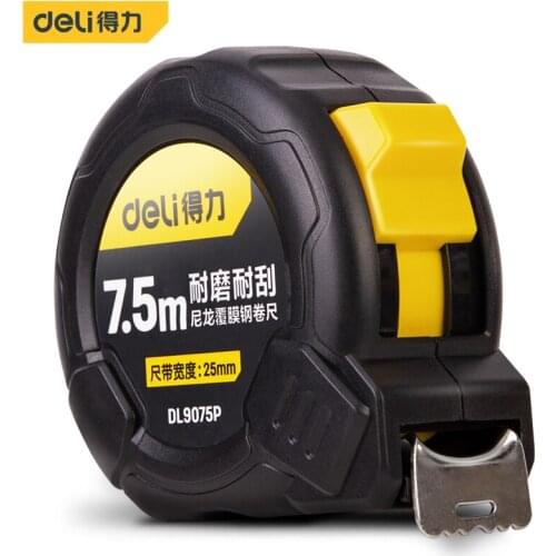Deli Nylon Coated Steel Tape Accurate Auto Lock Gauging Tool Retractable Ruler Tape Measure Sewing Pull Steel Tailor Flexible