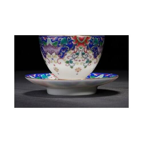 Jingdezhen Ceramic Blue And White Enamel Tea Cup Kung Fu Black Tea Da Hong Pao Teaware Single Cup Tea Ceremony Accessories