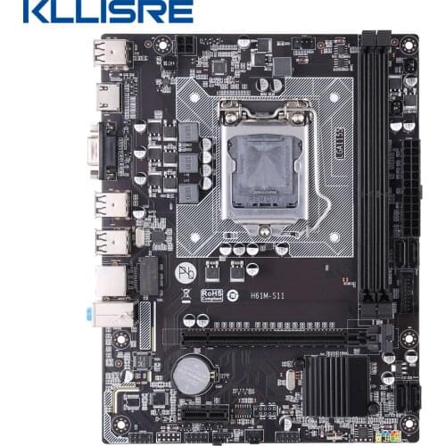 Kllisre H61 desktop motherboard socket LGA 1155 support DDR3 RAM i3 i5 i7 processor Micro-ATX