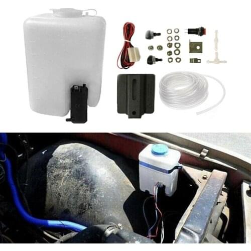12V Wind Screen Window Washer Windscreen Wash with 1.2L Bottle Pump Wiring Jets