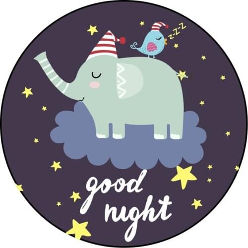 Cartoon series childrens game round carpet Cute Horse/elephant pattern Kids Play Rug Baby Crawl Soft carpets Computer chair Mat