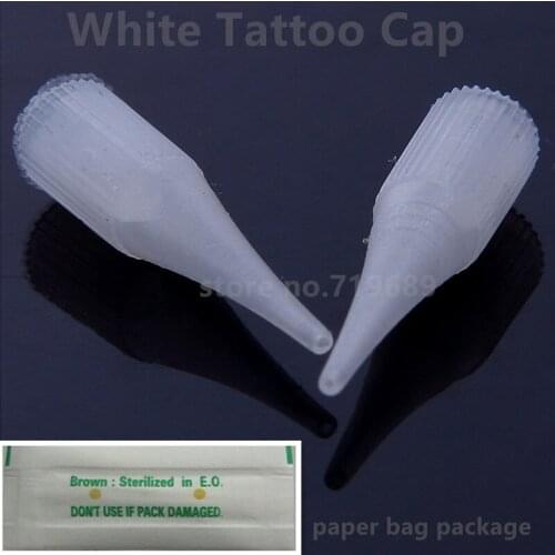 Permanent Tattoo Makeup Needle Tip For Tattoo Machine-Plastic White Tattoo Cap For Eyebrow Makeup Needle individual package