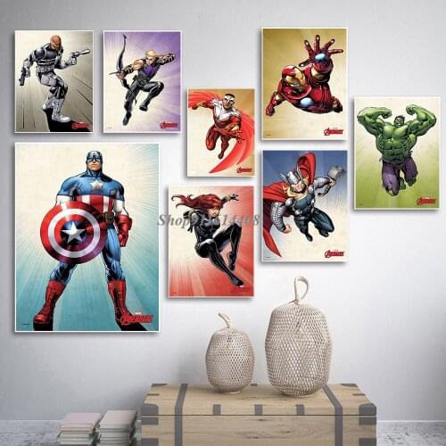 Wall Art Canvas Painting Posters and Prints Room Decor Pictures for Home Decoration Marvel Poster Anime Movie Superhero Iron Man