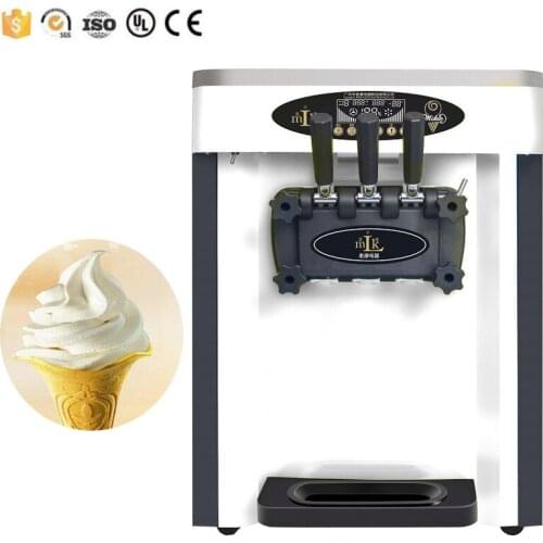 Professional 2+1 Mixed Flavor Desktop Soft Ice Cream Machine Cone Ice Cream Machine