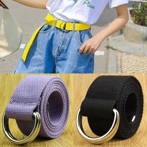 Adults Adjustable All-match Belt Unisex Korean Style Canvas Belts Vintage Women Men Solid Color Long Waistband Belt