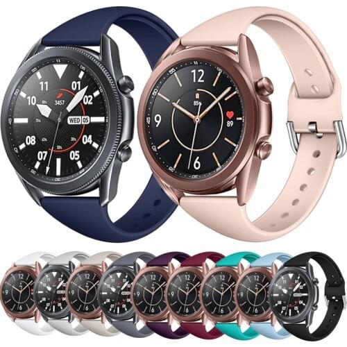 20mm 22mm Watch Strap for Samsung Galaxy Watch Active 3 41mm 45mm Silicone Band Bracelet Wristband for Galaxy Watch 2 40mm 44mm