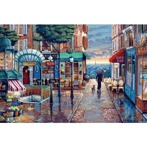 Romantic town The wooden puzzle 1000 pieces ersion jigsaw puzzle white card adult childrens educational toys