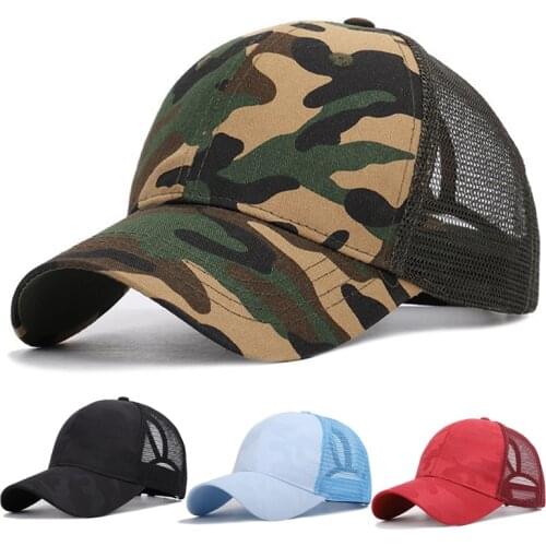 Mesh Cap Women Camouflage Summer Hats For Women Men Unisex Sunshade Breathable Outdoor Sport Cap Leisure Simple