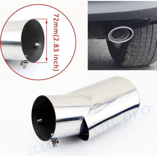 Stainless Steel Universal Auto Accessories Chrome Rear Exhaust Muffler Tail Tip Pipe 2.8" 72mm Caliber