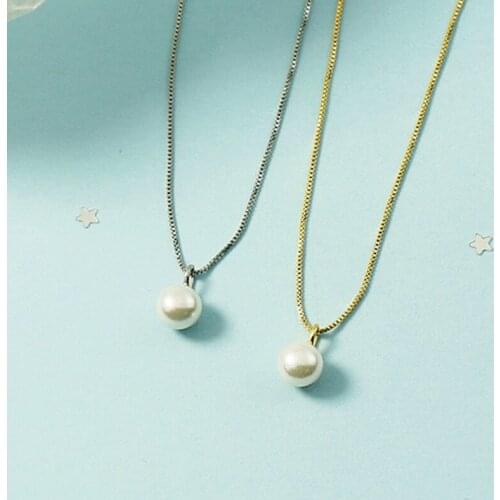 2021 New Korean Exquisite Pearl Pendant Necklace Simple Charm Fashion Temperament Choker Necklace Womens Jewelry Collier Bijoux