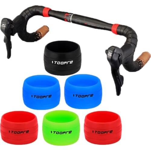 1 Pair Bike Silicone Elastic Strap Fixing Ring Anti-Skip Plugs Waterproof Wear Resistant Strap Loops for Road Bike Bar Tape