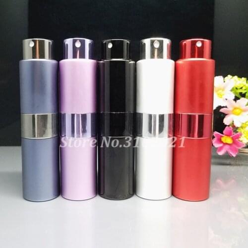 10pcs/lot 15ml Portable Can Be Rotated Aluminum Refillable Perfume Bottle With Sprayer Empty Rotating Parfum Atomizer Cosmetic