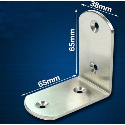 2 Pieces 65x65x38mm Stainless Steel Right Angle Corner Bracket Thinckness 3mm