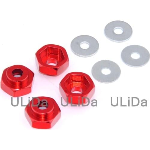 4pcs Wheel Rim Hex 12mm Turn 17mm Aluminum alloy Adapter HSP 1/10 RC Car Buggy Monster Bigfoot Truck Can Use 1/8 Tires