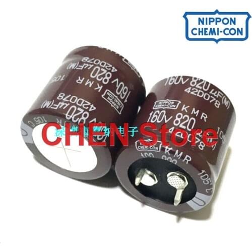 4PCS NEW Japan NIPPON KMR 160V820UF 25X25MM brown CHEMI-CON electrolytic Capacitor 820uF/160V NCC 820UF 160V replace 200V