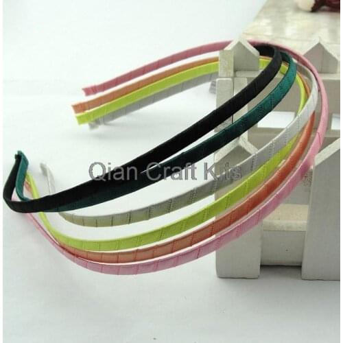 70pcs 4mm-5mm metal headband ribbon covered headband plain fabric ribbon covered Hair Accessories Wholesale