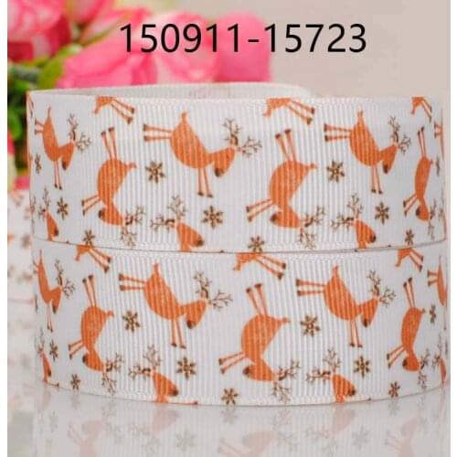 50 yards 1 " 25 mm deer pattern print grosgrain tape merry Christmas DIY party decoration free shipping