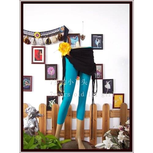 7years Old Lil Girl 2021Lycra Cotton Gothic Tribal Belly Dance Mini Skirt H32 40