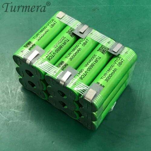 Turmera 5S 18V 21V 9000mAh VTC6 Battery Pack TUR18650VTC6 5S3P 3000mah Battery 30A for 18V Screwdriver Shurika Battery Customize