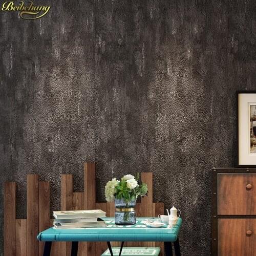 Beibehang Nostalgic plain color solid industrial wind crack cement color 3D wallpaper retro bedroom living room background wall