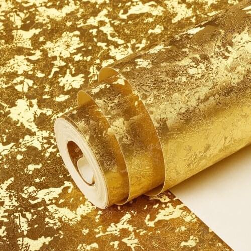 Beibehang Gold Foil PVC Waterproof Ice Flower Ceiling Fashion Gold Wallpaper Entertainment Bar Background KTV Wallpaper