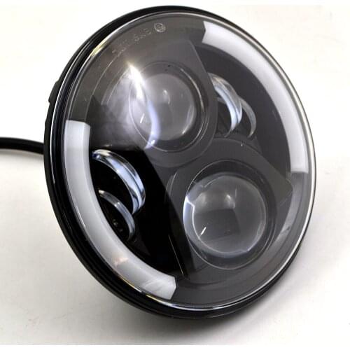 BJMOTO High Quality New 7 Inch 80W LED DRL Black Projector Headlights For Jeep Wrangler JK/TJ/LJ/CJ