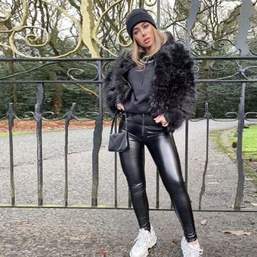 Melody Soft PU Leather Pants Autumn Winter Women Fleece Linging Pants Warm Stretch Skinny Trousers Pencil Leather Leggings