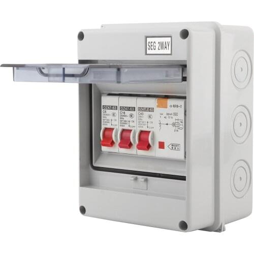 2 Way Garage Caravan Consumer Unit 40A 30mA RCD 2MCB 6A+16A Circuit Breakers Electrical Equipment Supplies
