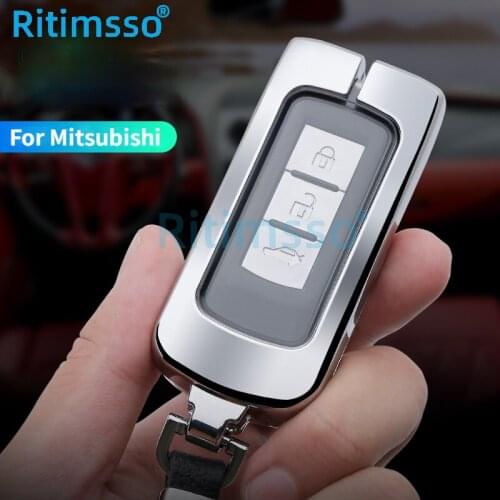 Zinc Alloy +tpu Car Key Case Cover Set Fob for MITSUBISHI OUTLANDER Lancer EX ASX Colt Grandis Pajero Sport Remote Key Protectio