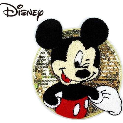 Disney Cartoon Embroidered Mickey Cloth Sticker All-Match Parent-Child Clothes Decorative Patch Sticker DIY Personality Stickers