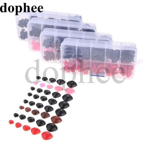Dophee 150pcs Round Flat Plastic Eyes Triangle Nose for Dolls Making Toys Teddy Bear Dolls Eyes Amigurumi Making Accessories