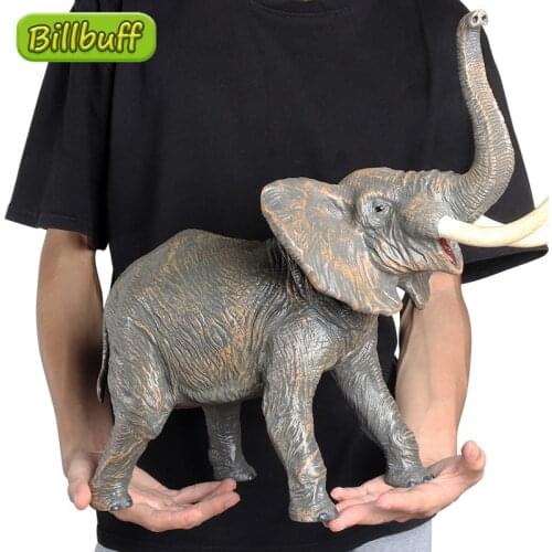 Large Size Simulation Wild Jungle Animals Elephant Figurine PVC Plastic Models Action Figures Educational Toys for children Gift