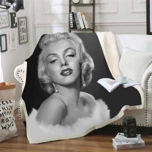 Marilyn Monroe 3d printed fleece blanket for Beds Hiking Picnic Thick Quilt Fashionable Bedspread Sherpa Throw Blanket style-14