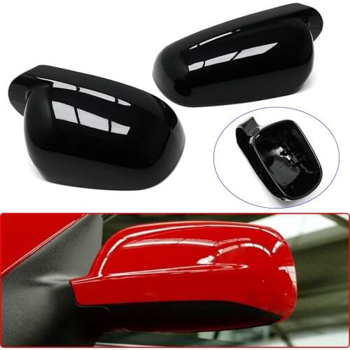 Accessories Gloss Black Rear View Mirror Cover Case Shell Replace For VW Golf 4 IV GTI R32 Jetta MK4 Bora 1J Passat B5