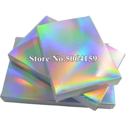 50 Pcs Holographic Gift Party Paper Box Laser Card Case Cartons Gift Boxes Cosmetics Package Candy Boxes Wedding Favour